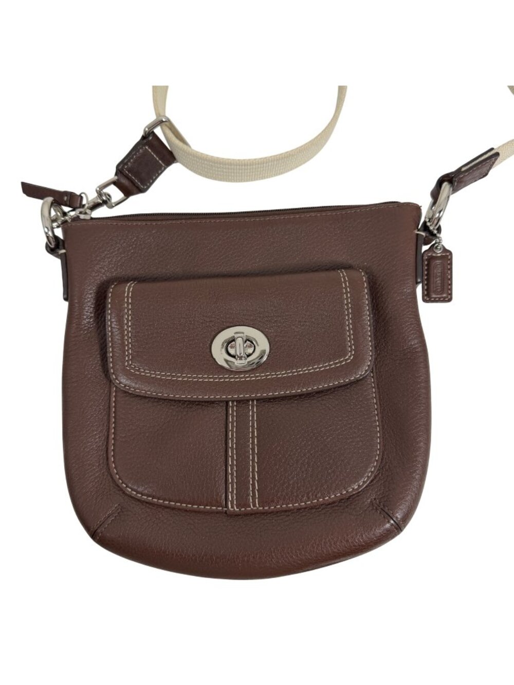 COACH Brown Hamilton Pebbled Leather Crossbody